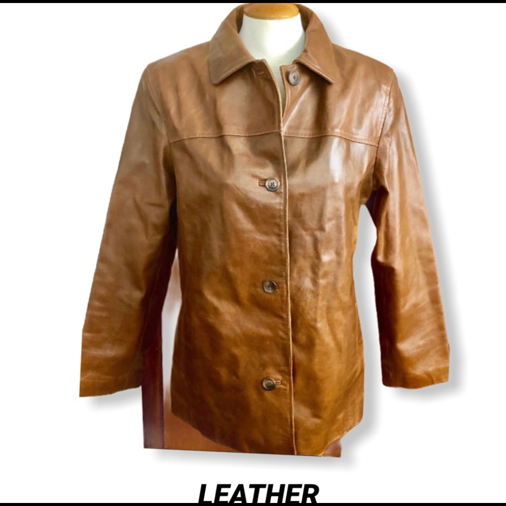 TWO TONE COLOR BLOCK LEATHER COAT